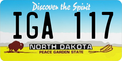 ND license plate IGA117