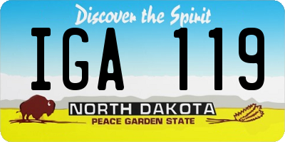 ND license plate IGA119