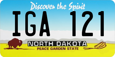 ND license plate IGA121
