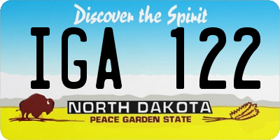 ND license plate IGA122