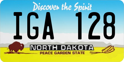 ND license plate IGA128