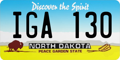 ND license plate IGA130