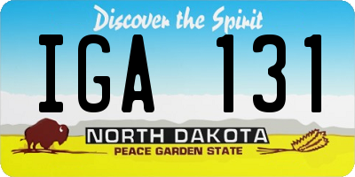 ND license plate IGA131