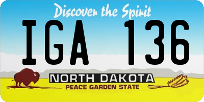 ND license plate IGA136