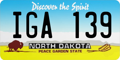 ND license plate IGA139