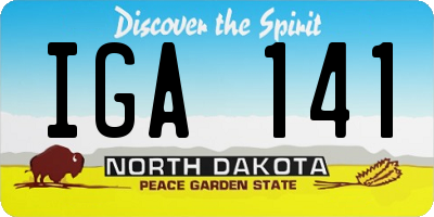 ND license plate IGA141