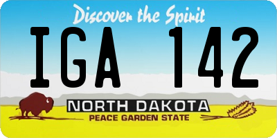 ND license plate IGA142
