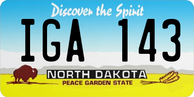 ND license plate IGA143