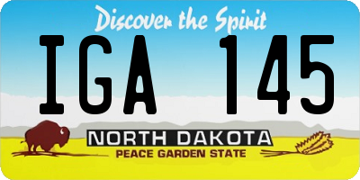 ND license plate IGA145