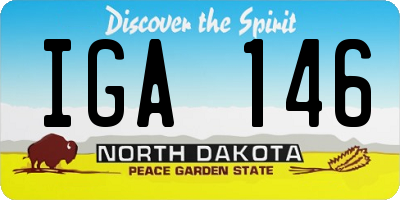 ND license plate IGA146