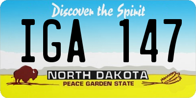 ND license plate IGA147