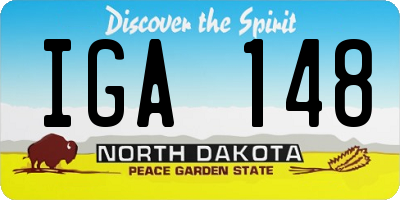 ND license plate IGA148