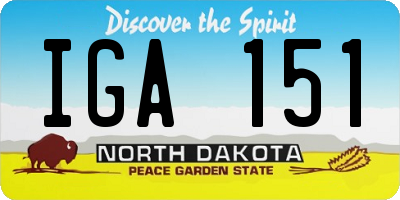 ND license plate IGA151