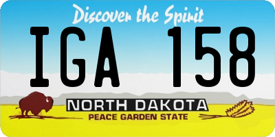 ND license plate IGA158