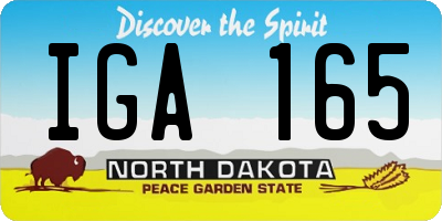 ND license plate IGA165