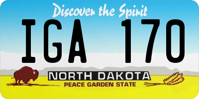 ND license plate IGA170