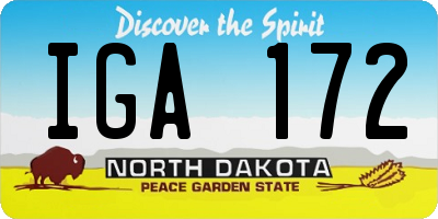ND license plate IGA172