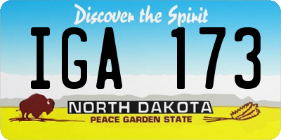 ND license plate IGA173