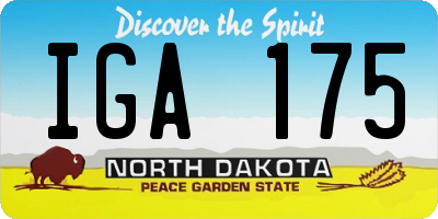 ND license plate IGA175