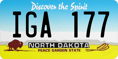 ND license plate IGA177