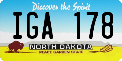 ND license plate IGA178
