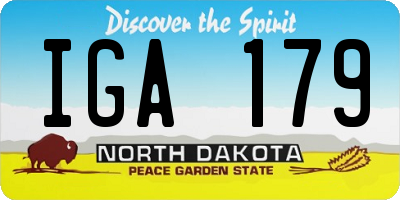 ND license plate IGA179