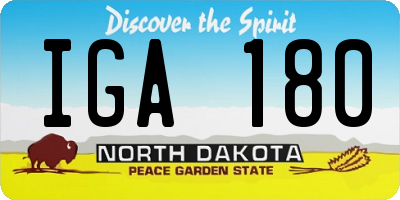 ND license plate IGA180