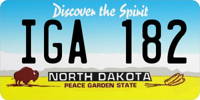 ND license plate IGA182