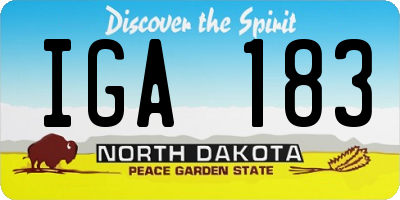 ND license plate IGA183