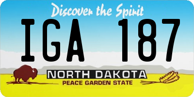 ND license plate IGA187