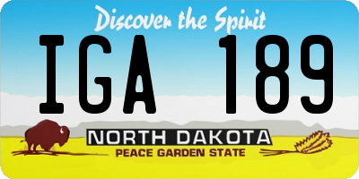 ND license plate IGA189