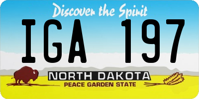 ND license plate IGA197