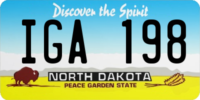 ND license plate IGA198