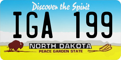 ND license plate IGA199