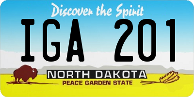 ND license plate IGA201