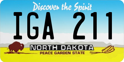 ND license plate IGA211
