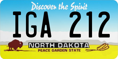 ND license plate IGA212