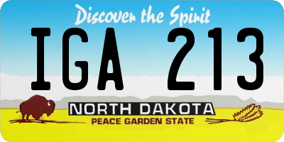 ND license plate IGA213