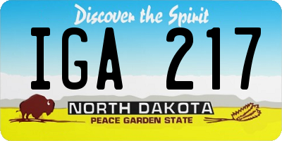 ND license plate IGA217