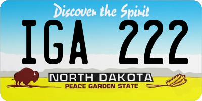 ND license plate IGA222