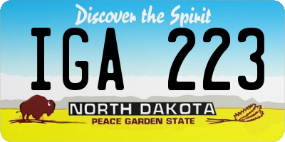 ND license plate IGA223