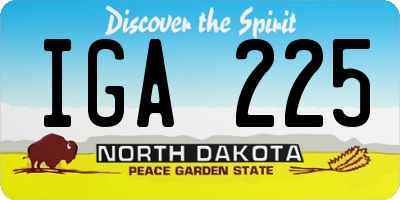 ND license plate IGA225