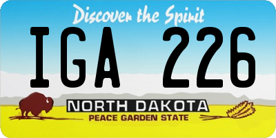 ND license plate IGA226