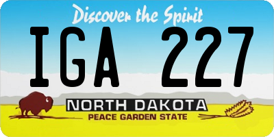 ND license plate IGA227