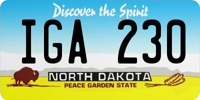 ND license plate IGA230