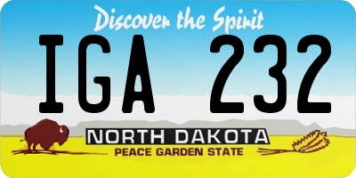 ND license plate IGA232