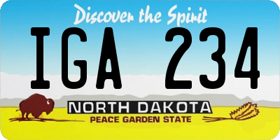 ND license plate IGA234