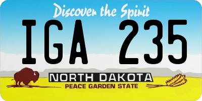ND license plate IGA235
