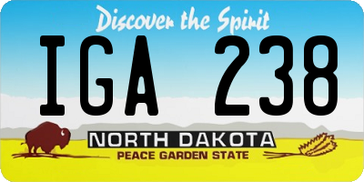ND license plate IGA238