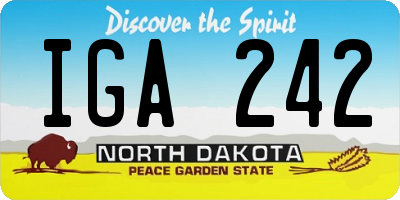 ND license plate IGA242